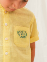 Bright yellow 100% cotton shirt for boys