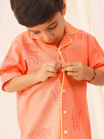 Salmon full night suit for boys