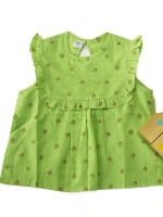 Beautiful frill butti green top for girls