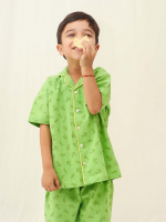 Organic comfort green 100% cotton boys' night suit