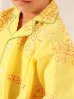 Bright yellow full night suit for boys