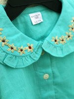 Adorable 100% cotton peter pan collar top for girls