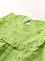 Beautiful frill butti green top for girls