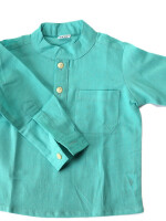 Boys classic 100% cotton half-button shirt