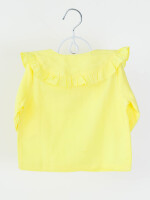 100% cotton yellow frill top for girls