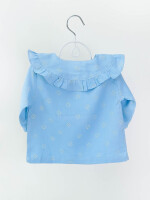 100% cotton yellow frill top for girls