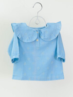 100% cotton yellow frill top for girls