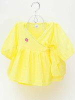 Bright yellow 100% cotton angrakha top