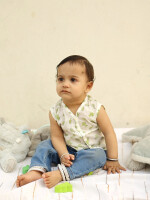 Feather light summer jhabla with cute prints for kids