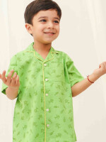 Organic comfort green 100% cotton boys' night suit