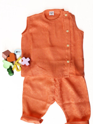 Soft cotton short kurta pajama set for little babies