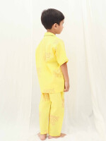 Bright yellow full night suit for boys