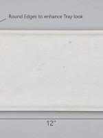 MBSC Rectangle Shape White Marble Tray for Bathroom, Kitchen Serving, Dining Table Decoration and Gift (Vanity Platter)