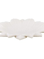 MBSC White Marble Flower Shape Urli (Bowl) for Fruits, Candle Decoration and for Multi Purpose use