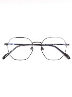 Metal eye blue cut computer glasses frame zero power, anti glare & blue ray cut, for men & women