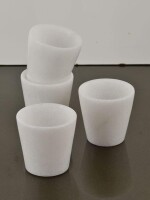 MBSC White Natural Marble Handmade Tequila Shot Glasses - Set of 4 Pcs