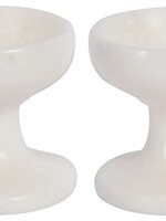 MBSC White Marble Prermium Diyas for Pooja, Temple, Home Set of 2 Pcs