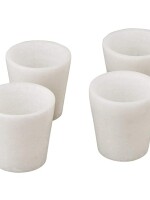 MBSC White Natural Marble Handmade Tequila Shot Glasses - Set of 4 Pcs