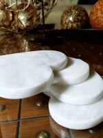 White Marble Tea/Coffee/Cocktail Heart Shape Coaster Set of 4 pcs for Drinks Hot & Cold, Table Decorative Cocktail Coaster