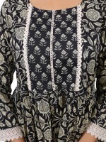 Elegant and adaptable Black Aradhana cotton suit set-set of 3,