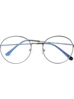 Round computer glasses, metal eye frame, zero power, anti glare & blue ray cut, men & women