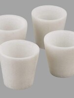 MBSC White Natural Marble Handmade Tequila Shot Glasses - Set of 4 Pcs