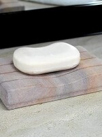 Marble Stone Soap Dish for Bath, Tub, Wash Basin Kitchen Soap Dish Case Holder Bathroom Accessories (Water Absorbent Horz Lines)