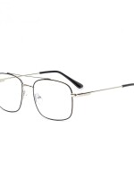 Computer metal eye frame glasses zero power, anti glare and blue ray cut, men and women