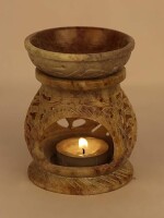 MBSC Natural Stone Aroma Burner Oil Diffusers Home Decor 1 Tea Light Candle