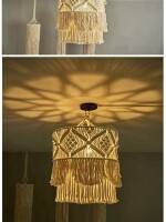 Macrame Lamp Shade Boho Hanging Pendant Light Cover 201 Modern Office Bedroom Living Room Nursery Dorm Room Bohemian Home Decor