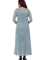 Sky blue georgette sleeve - 3/4 naira cut long kurta for women
