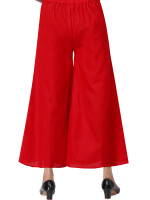Red flared bottom palazzo pant for women
