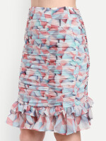 Beautiful abstract printed ruched top - skirt Co ord dress