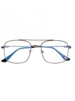 Computer metal eye frame glasses zero power, anti glare and blue ray cut, men and women