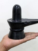 MBSC Black Marble Shiva Lingam Shiv Ling Mahadev Idol Murti Statue Moorti