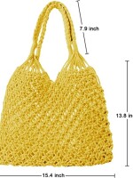 Stylish Handmade Macrame Sling Bags For Women’s macrame hand bag full size Yellow  (bag004)