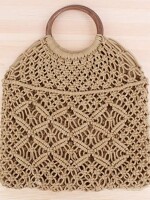 Stylish Handmade Macrame Sling Bags For Women’s macrame hand bag full size Beige ( bag005)