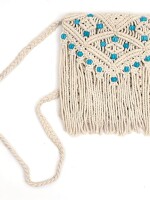 Stylish Handmade Macrame Sling Bags For Women’s macrame hand bag full size Beige ( bag002)