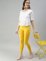 Super soft yellow ankle length cotton legging