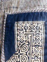 Blue Double Sided Block Printed Cotton Quilt Single 60x90 Inches