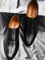 Synthetic Leather |Lightweight| Comfort| Summer| Trendy| Walking| Outdoor| Daily Use Lace Up For Men  (Black)