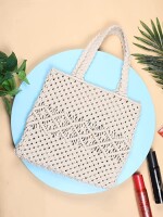 Stylish Handmade Macrame Sling Bags For Women’s macrame hand bag full size off white( bag008)