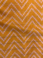 Yellow hand screen printed viscose chanderi lurex dress material