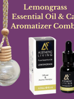 Aesthetic Living  Car Aromatizer/ Diffuser Bottle with Essential Oil(Round transparent shape-10ml+ Essential oil15ml)