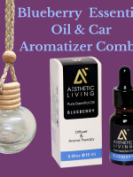 Aesthetic Living  Car Aromatizer/ Diffuser Bottle with Essential Oil(Round transparent shape-10ml+ Essential oil15ml)