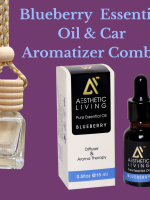 Aesthetic Living Car Aromatizer/ Diffuser Bottle with Essential Oil(Square transparent shape-5ml+ Essential oil15ml)