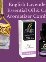 Aesthetic Living  Car Aromatizer/ Diffuser Bottle with Essential Oil(Square gold shape-10ml+ Essential oil 15ml)