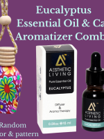 Aesthetic Living  Car Aromatizer/ Diffuser Bottlewith Essential Oil(vase shape-15ml+ Essential oil 15ml)