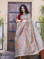 Stunning matasya hand painted madhubani silk saree