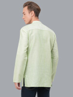 Light Green Color Handloom White Hand Block Printed Short Kurta